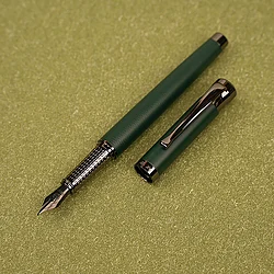9315 Luxury Green Plaid Texture Fountain Pen