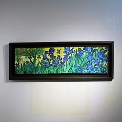 A recreation of Irises by Dutch artist Vincent van Gogh