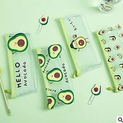 Cute Avocado Transparent Pencil Bag