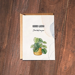 Good Luck Greenery Card With Envelope
