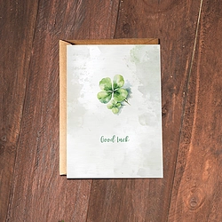Good Luck Clover Charm Card With Envelope