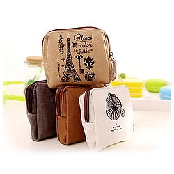 Paris Memory Personalized Canvas Coin Bag
