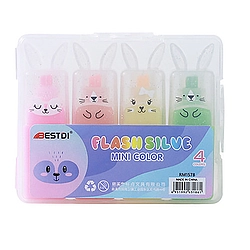 Rabbit 4 colors Glitter Highlighter Pen