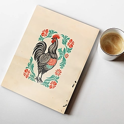 A4 Size Ruled Notebook (Rooster Bloom)