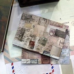 Vintage Grid Printed Pocket Notebook (Royal Crest)